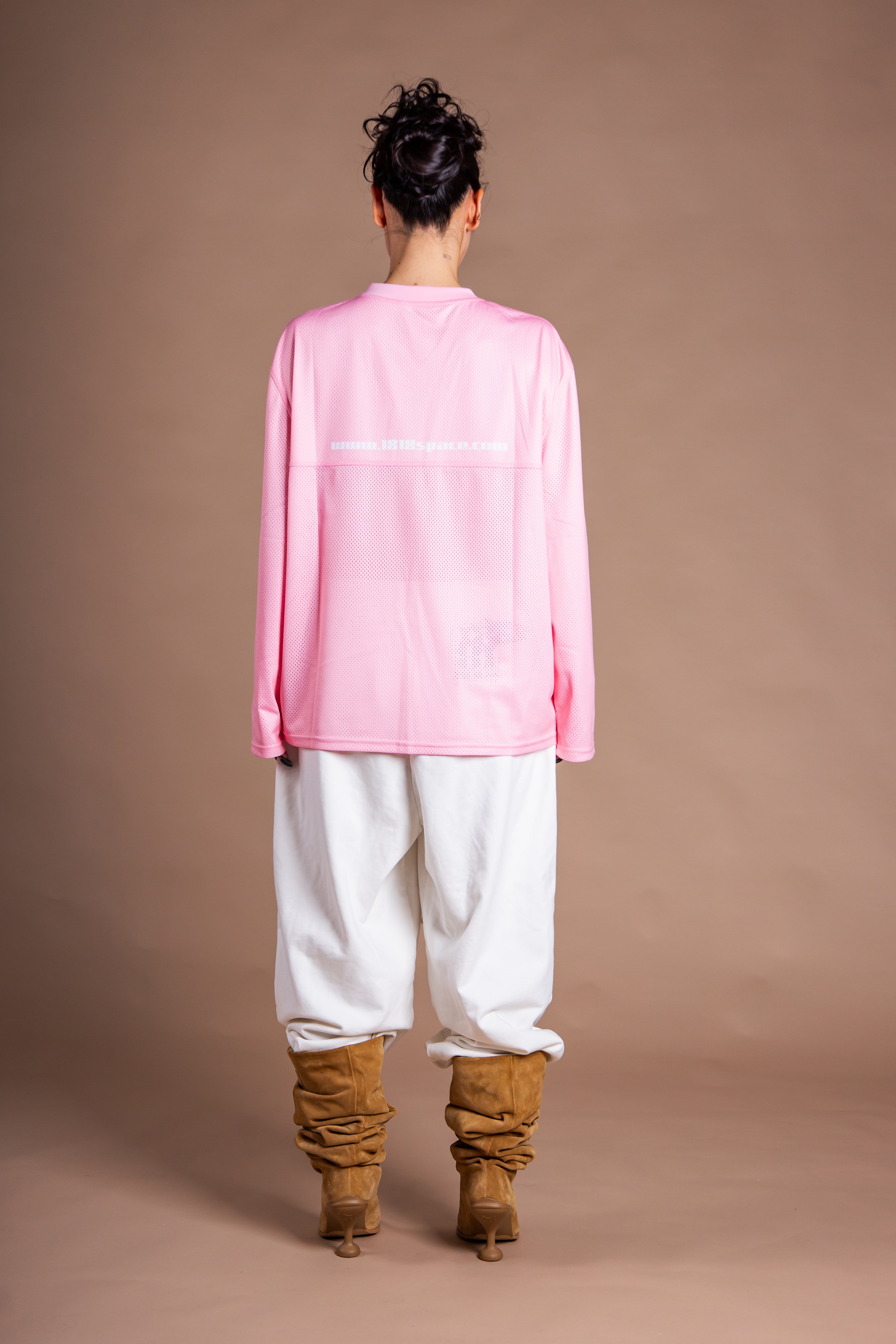 MESH TEAM L/S TEE pink – 1818