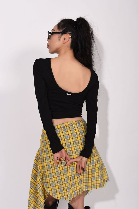 BACK OPEN CUTSEW black