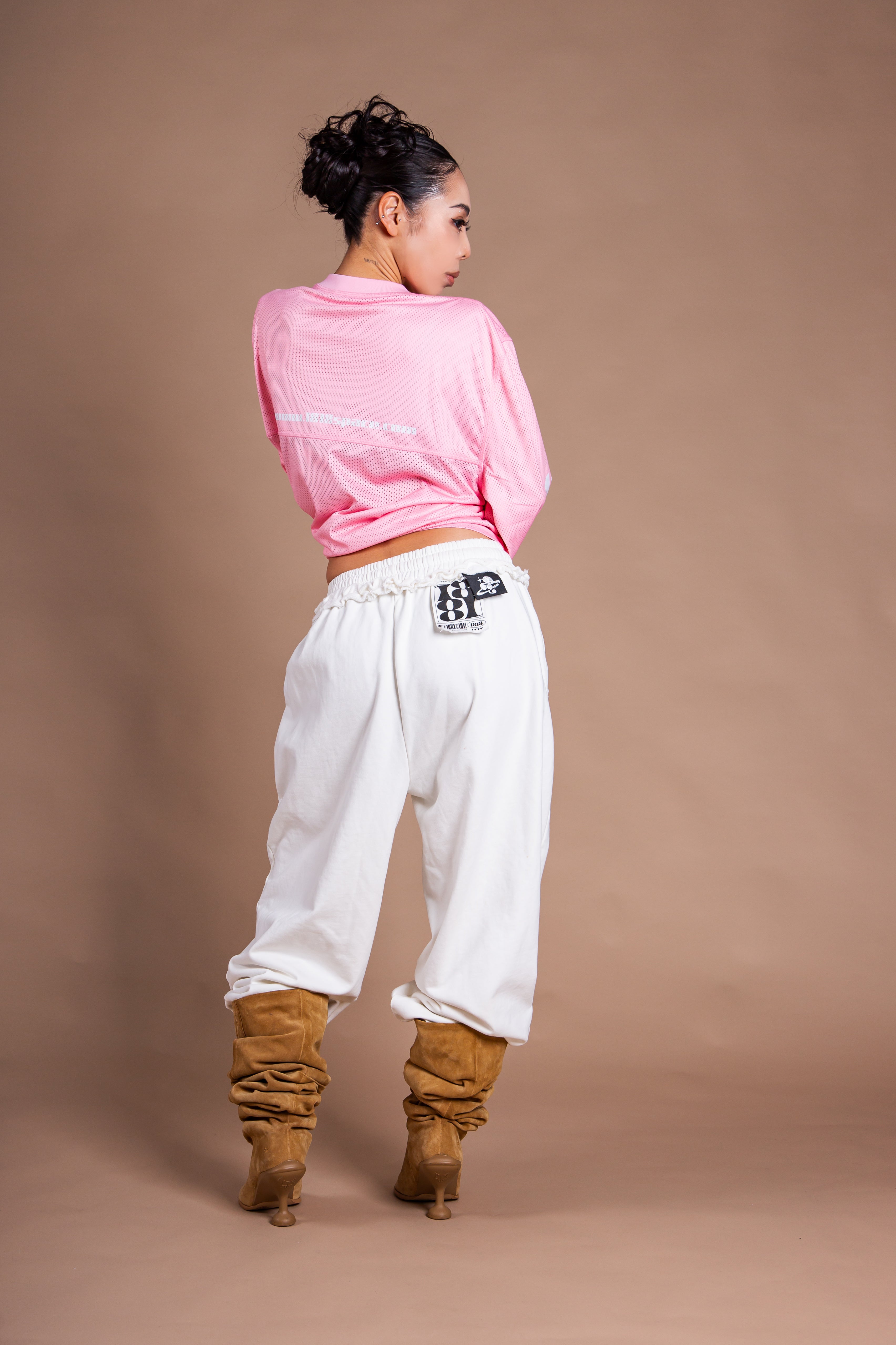 MESH TEAM L/S TEE pink – 1818