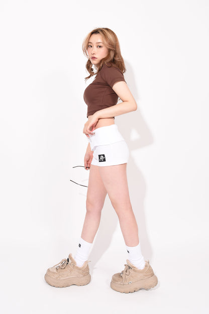DAMAGE HOT PANTS white