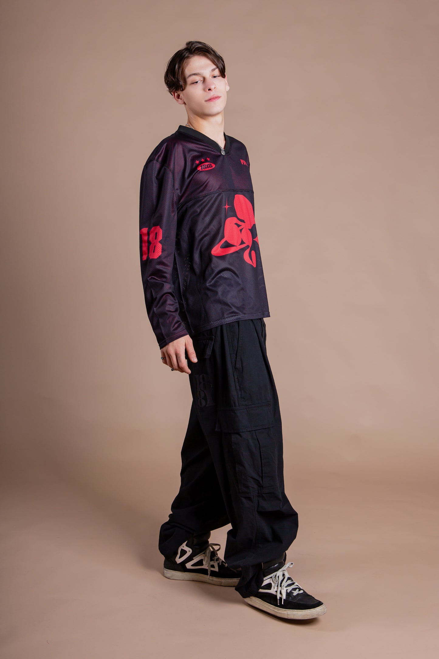 MESH TEAM L/S TEE black