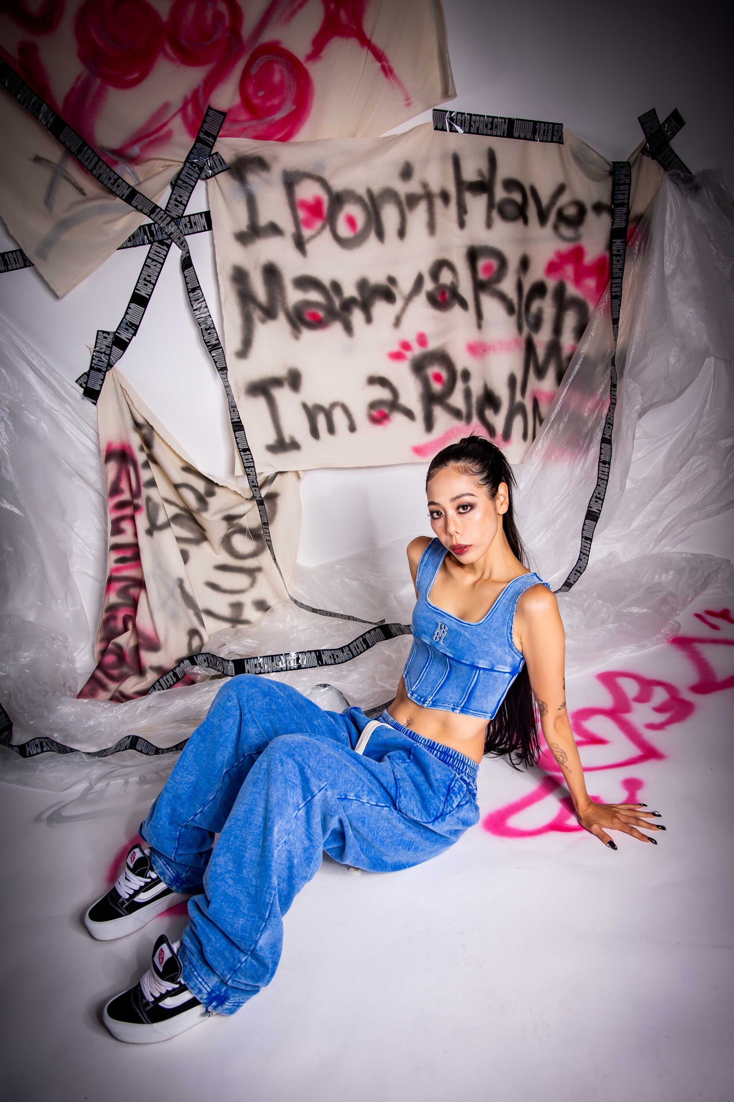 WASHED SWEAT PANTS blue