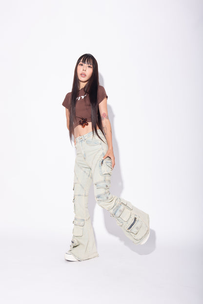 POCKET FLARE DENIM wash