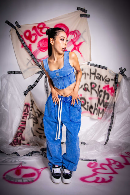 CORSET TANKTOP blue
