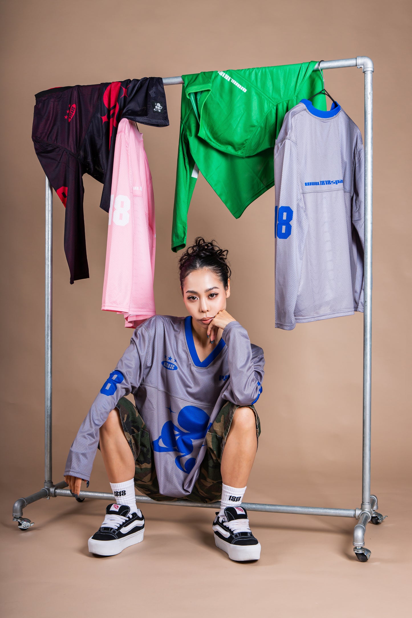 MESH TEAM L/S TEE gray