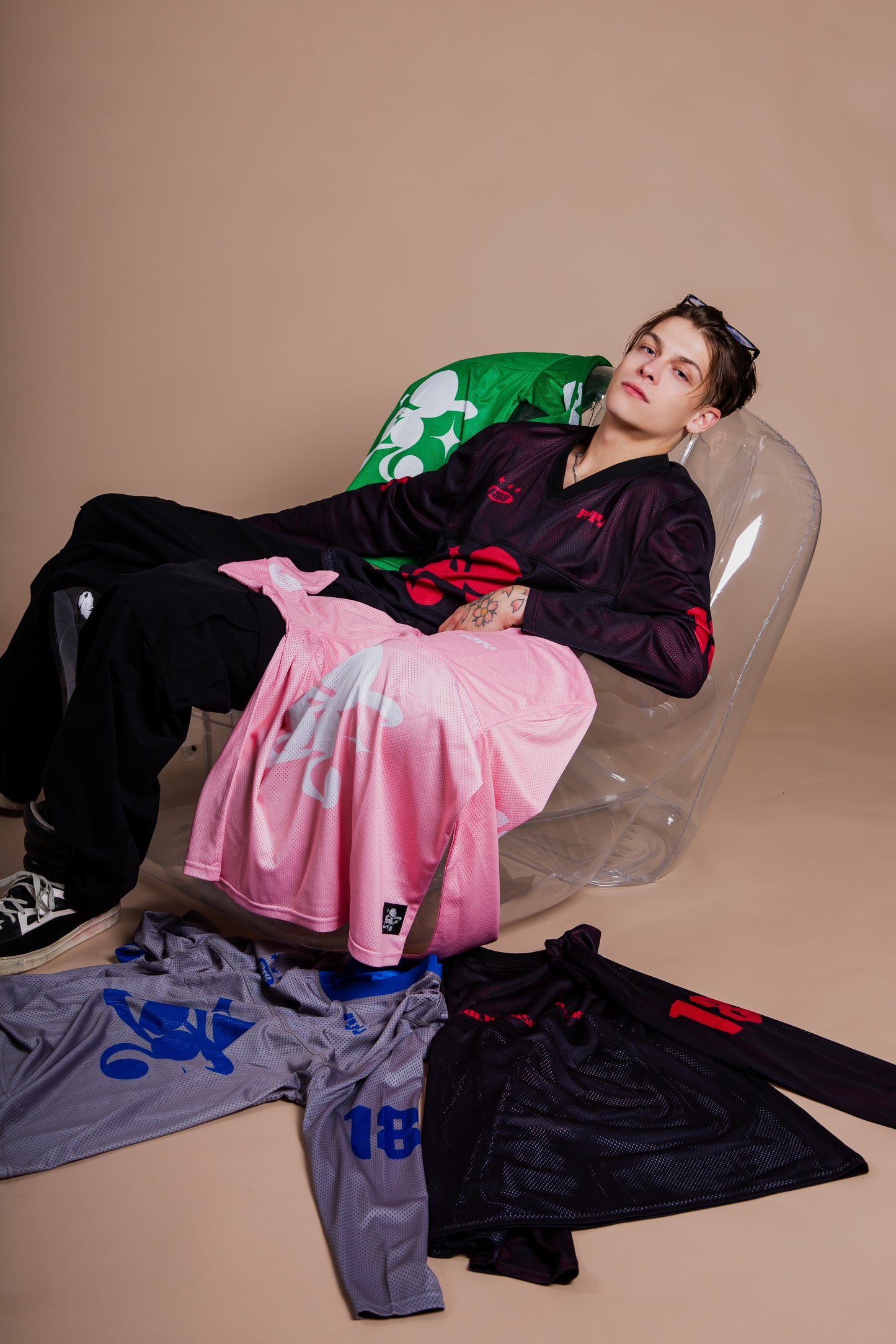 MESH TEAM L/S TEE black