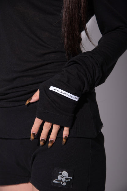 LOGO SEETHROGH CUTSEW black