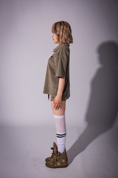 PILE POLO SHIRT khaki