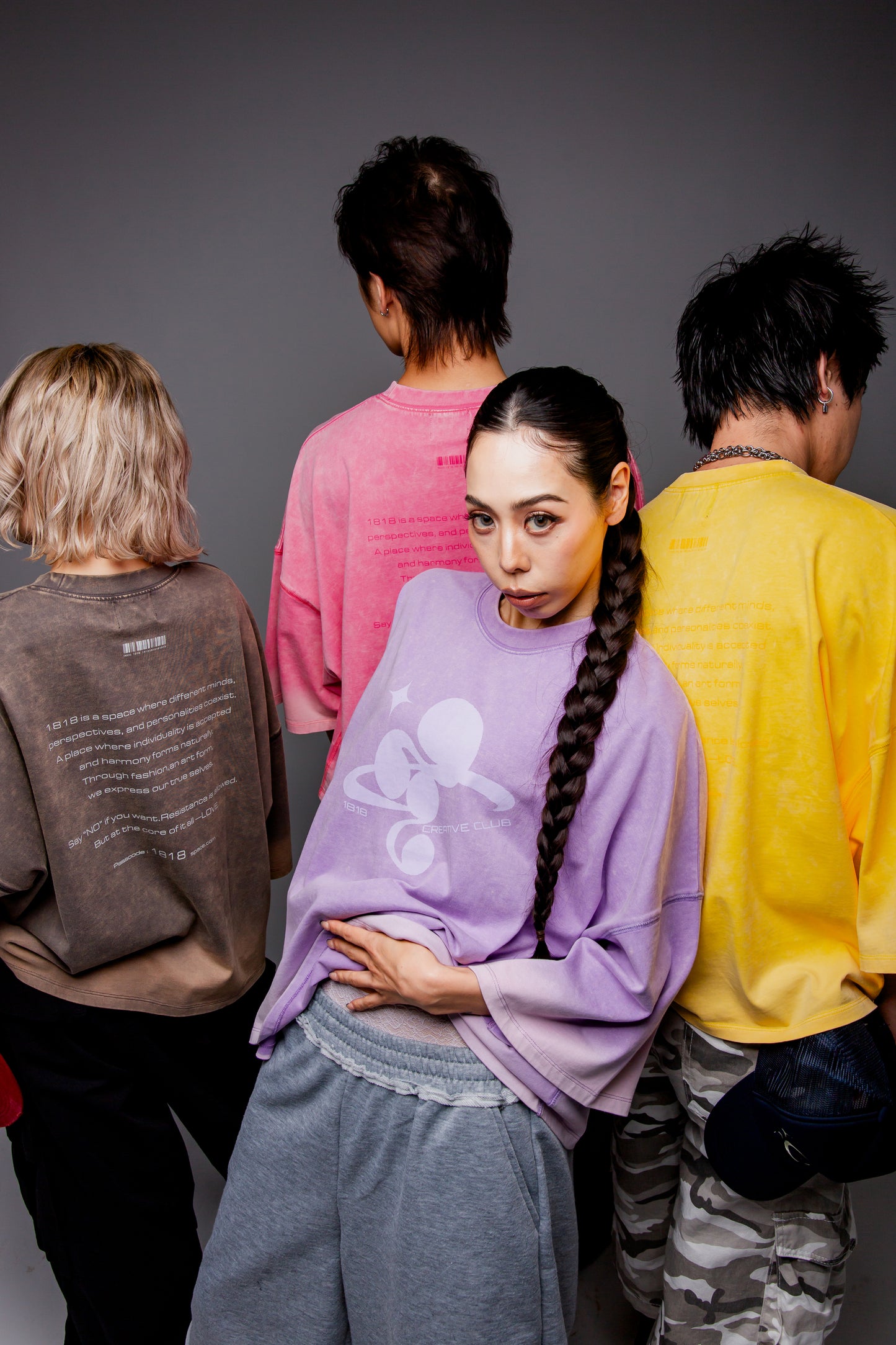 WASHED BIG TEE purple