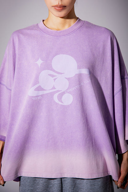 WASHED BIG TEE purple