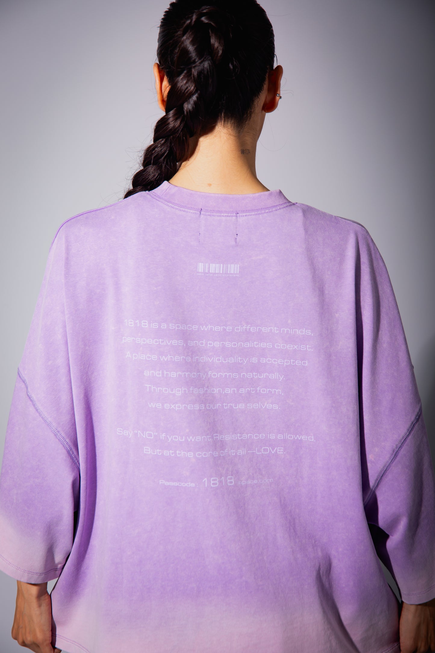 WASHED BIG TEE purple