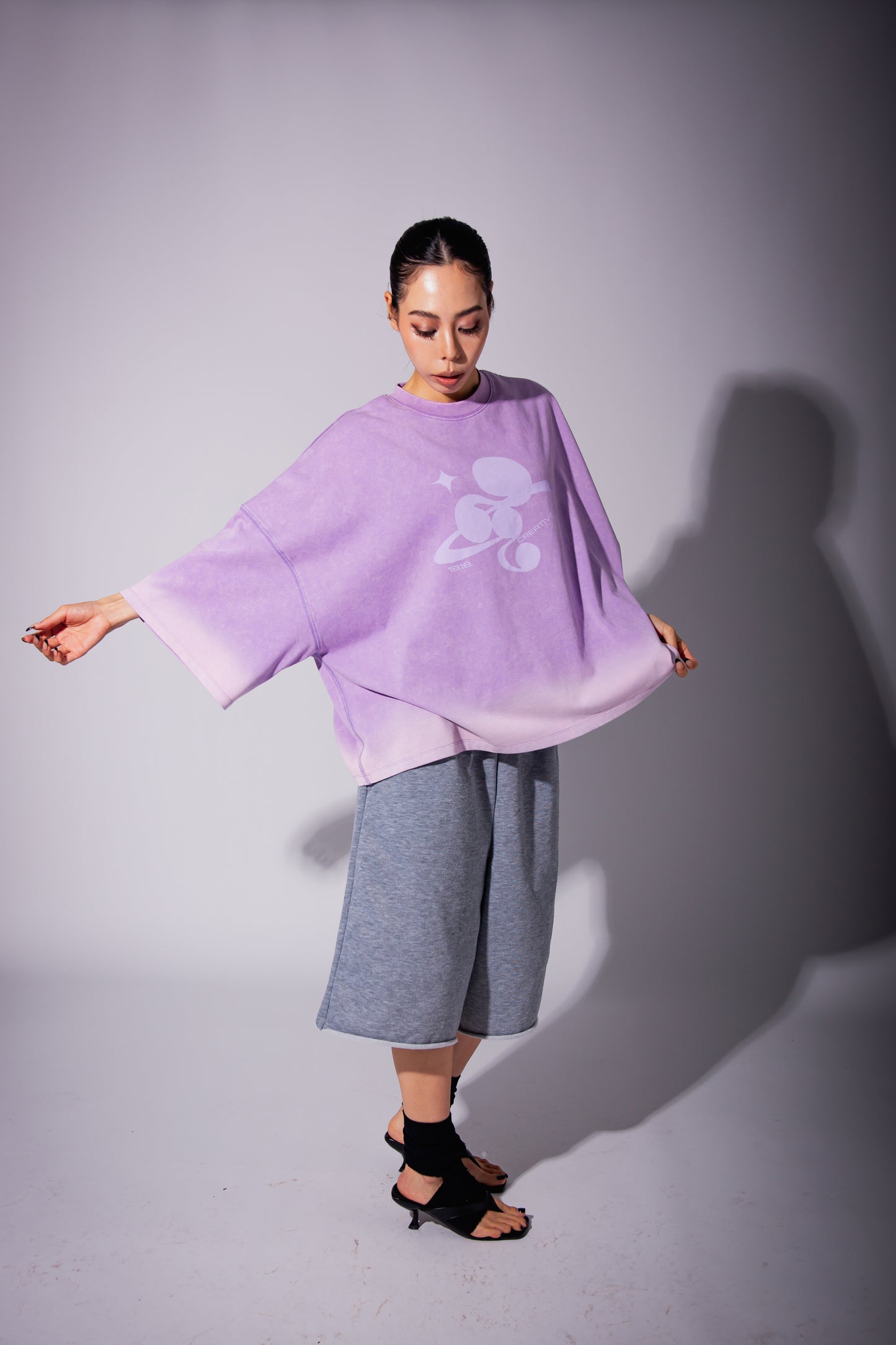 WASHED BIG TEE purple