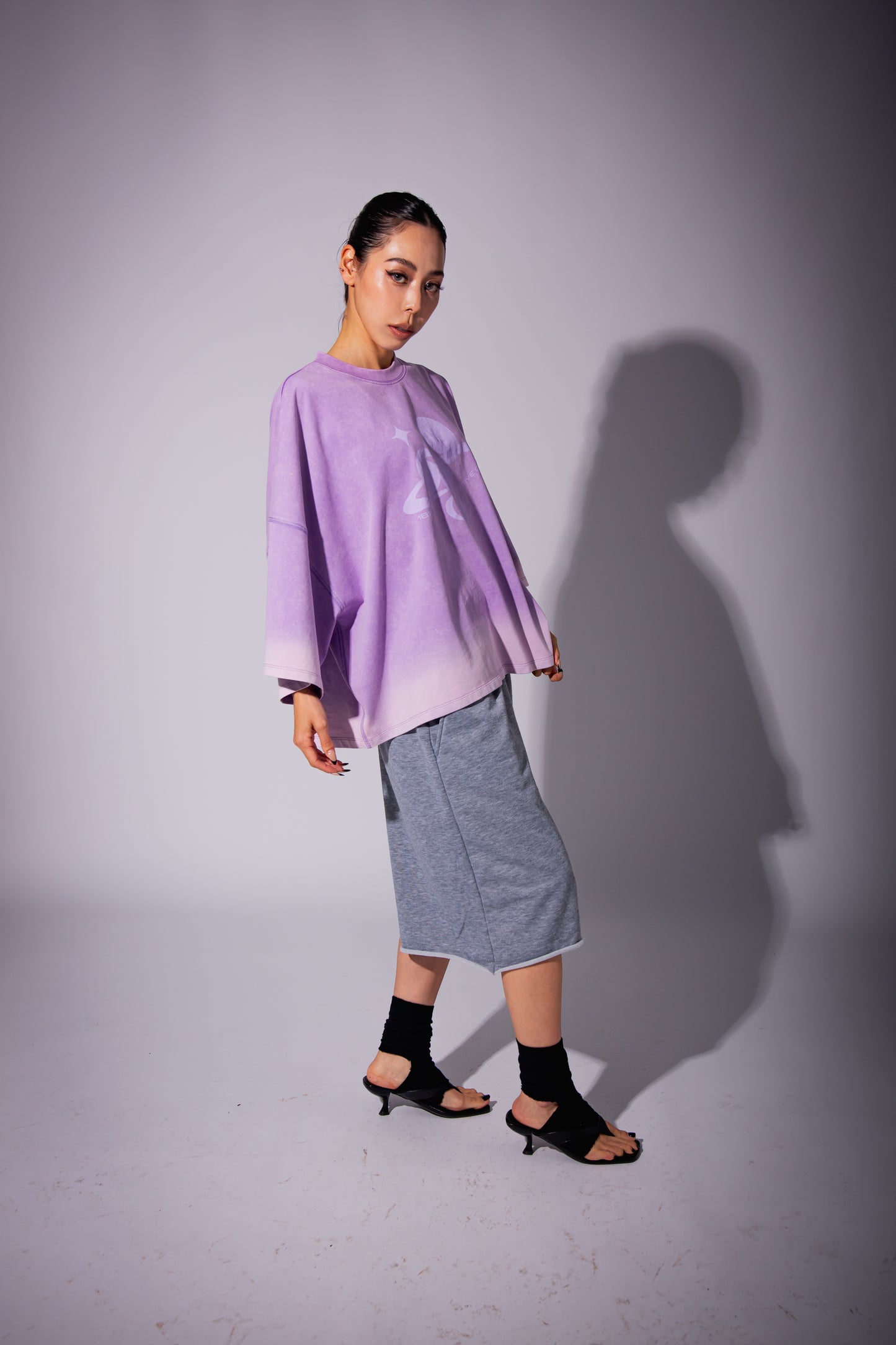 WASHED BIG TEE purple