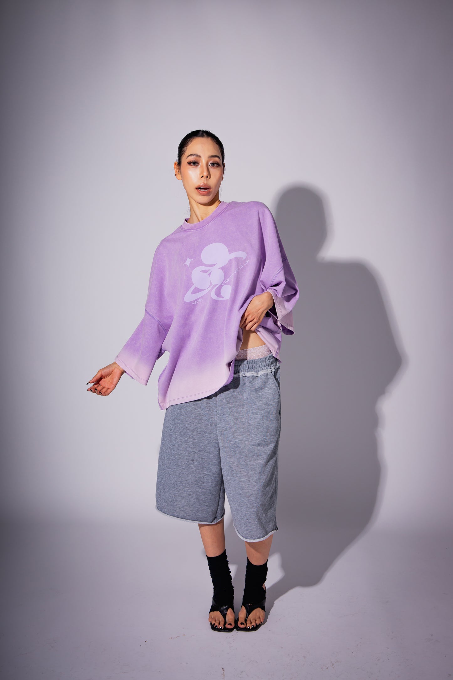 WASHED BIG TEE purple