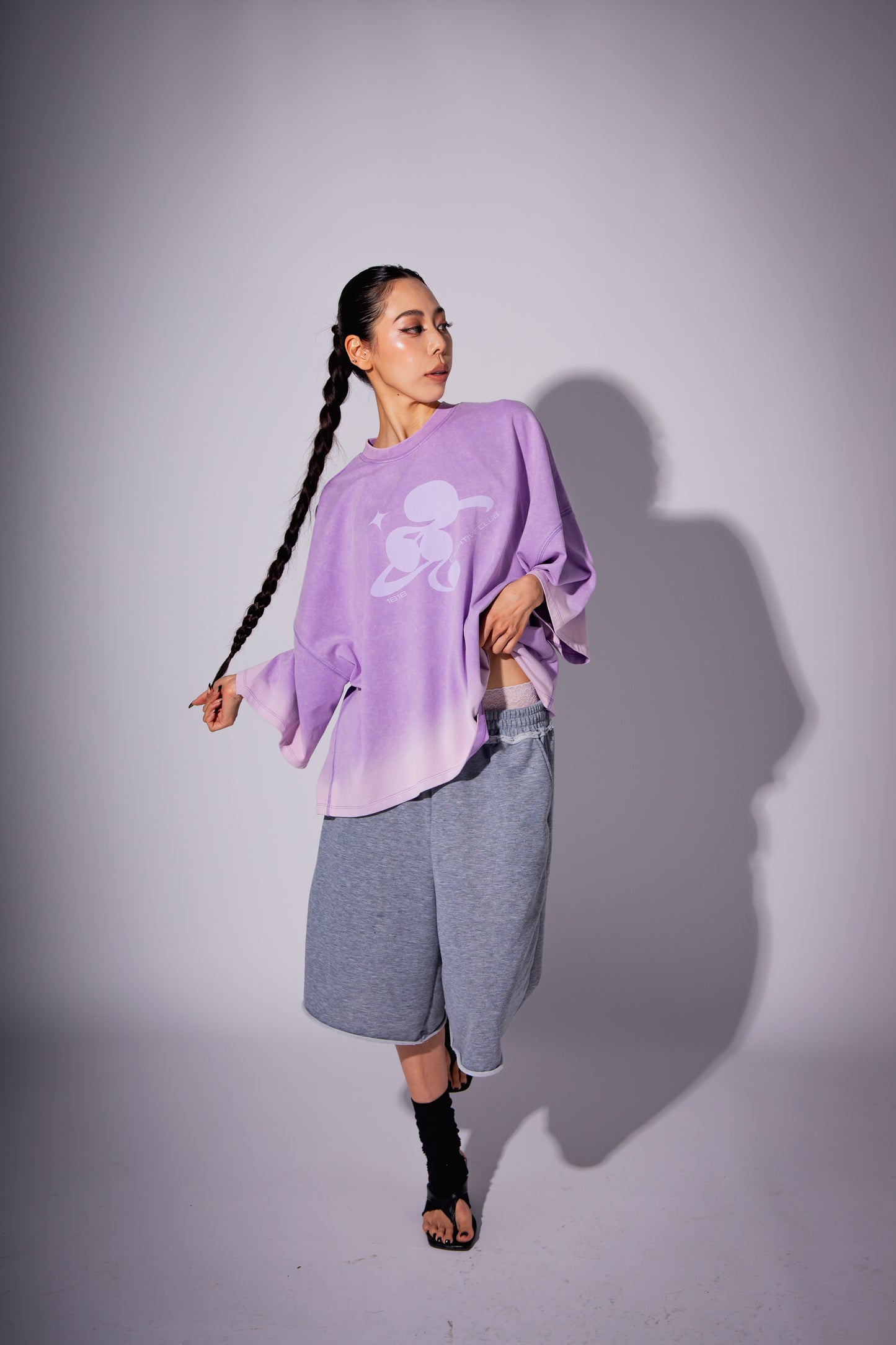 WASHED BIG TEE purple