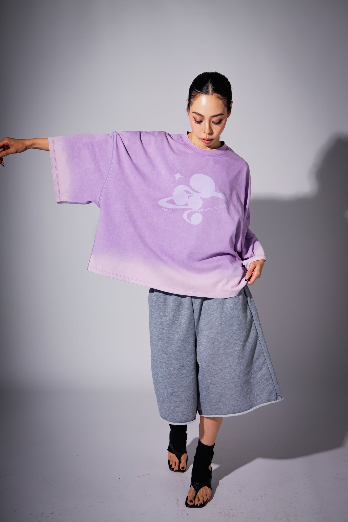 WASHED BIG TEE purple