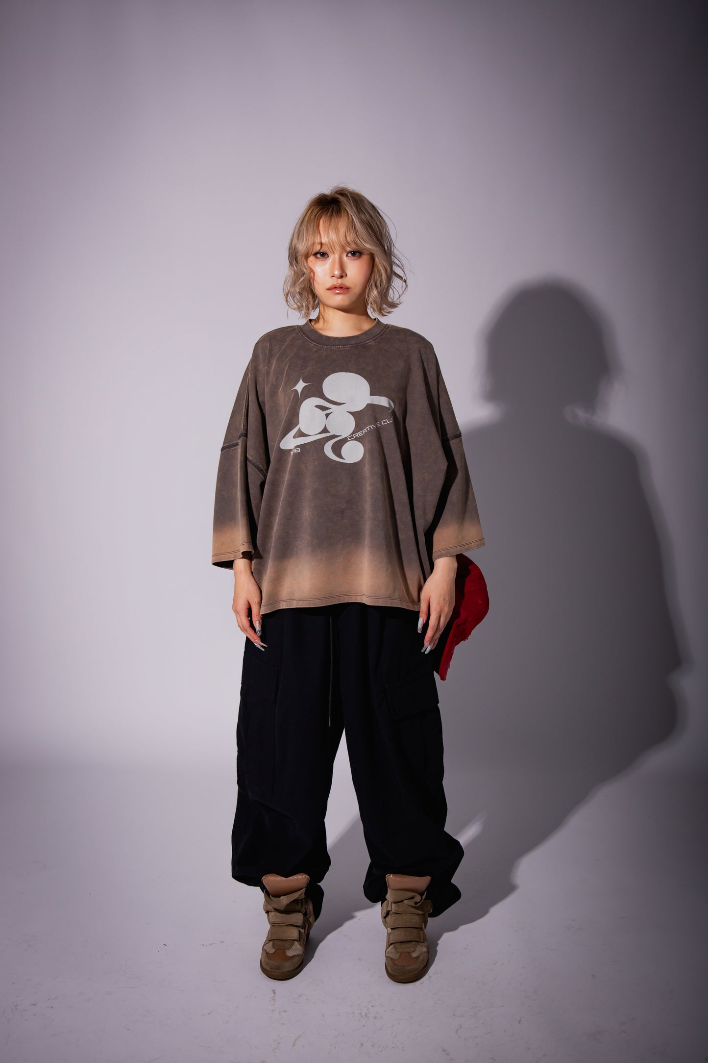 WASHED BIG TEE gray