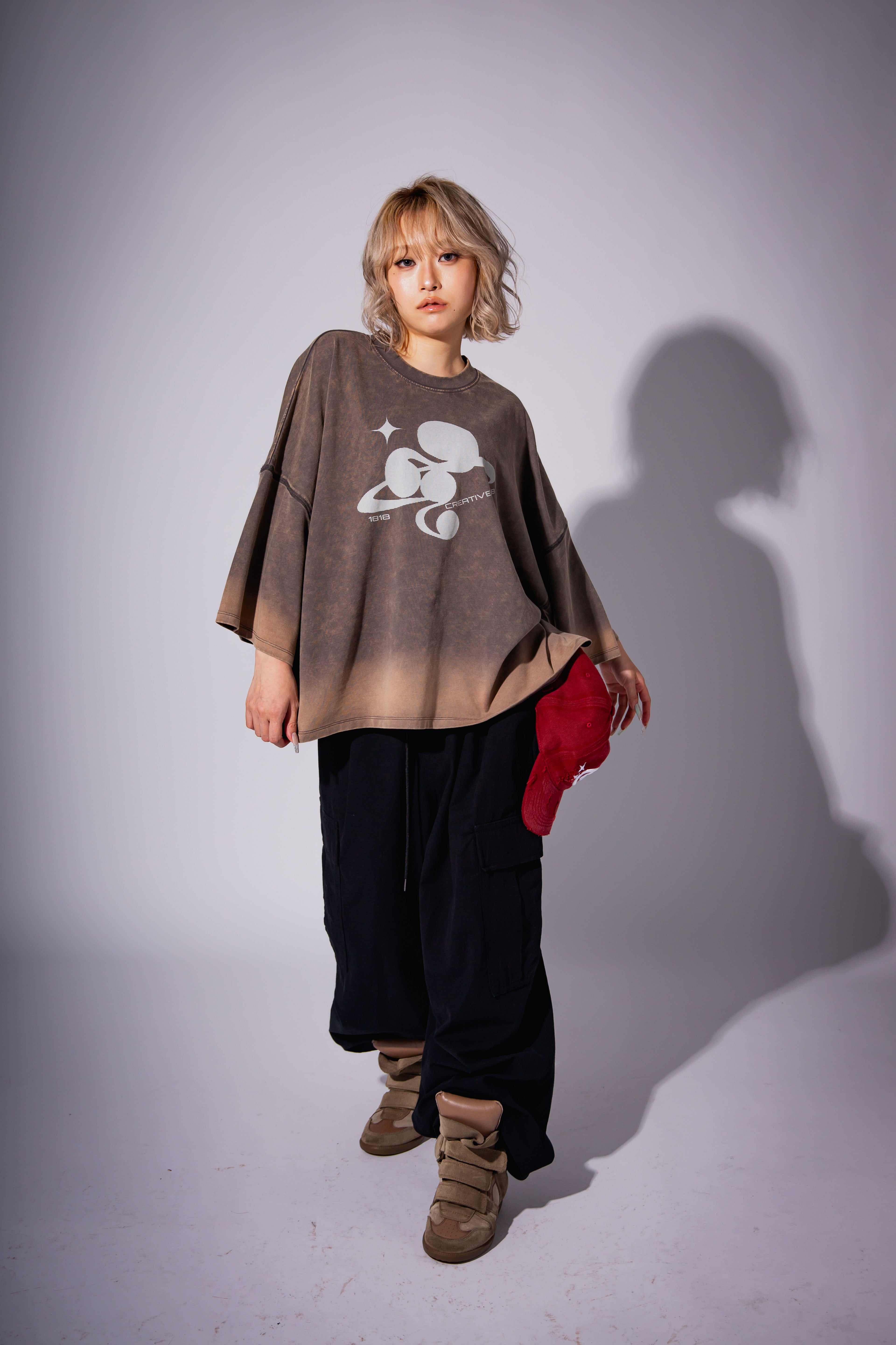 WASHED BIG TEE gray – 1818