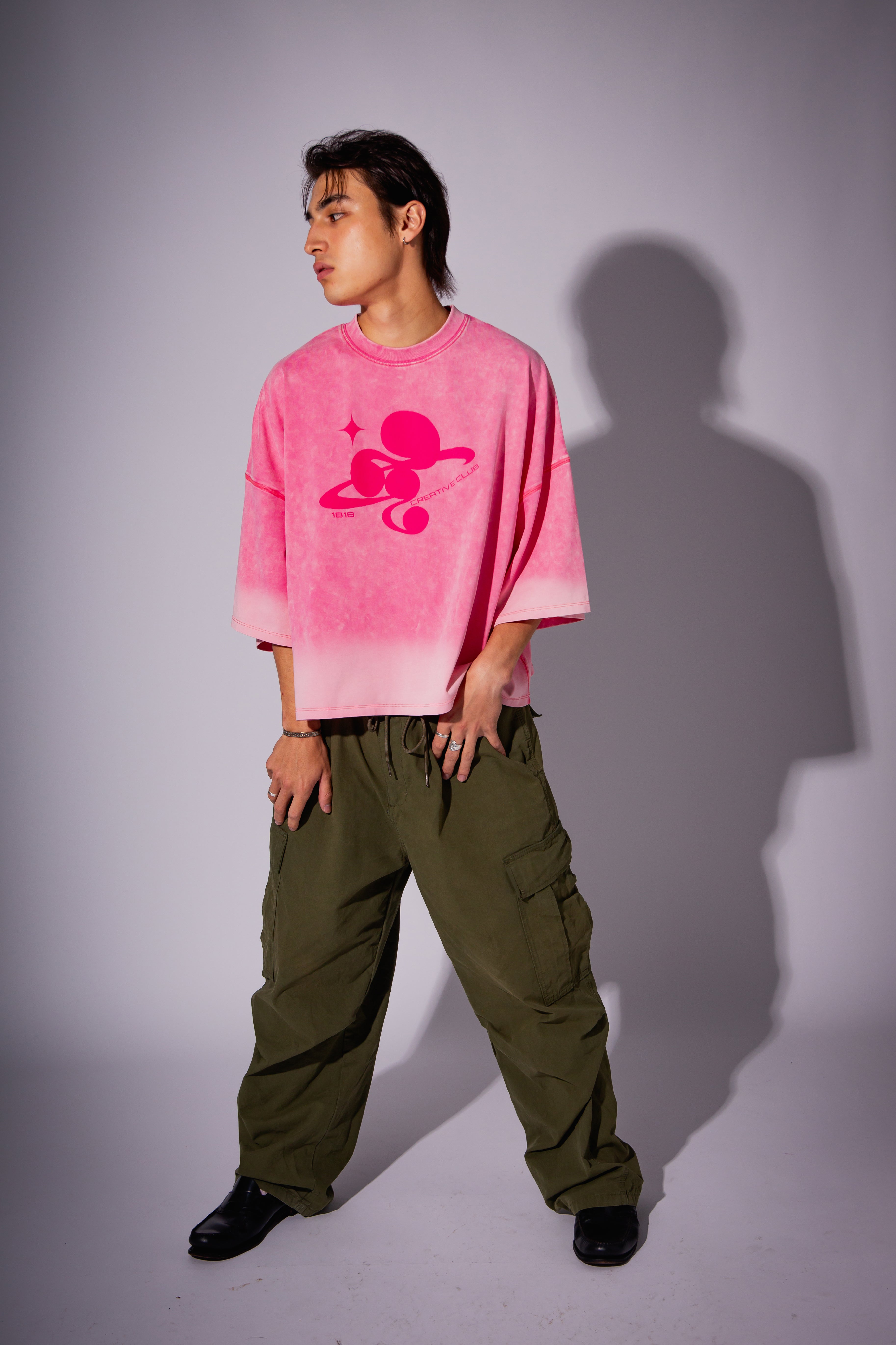 WASHED BIG TEE pink – 1818