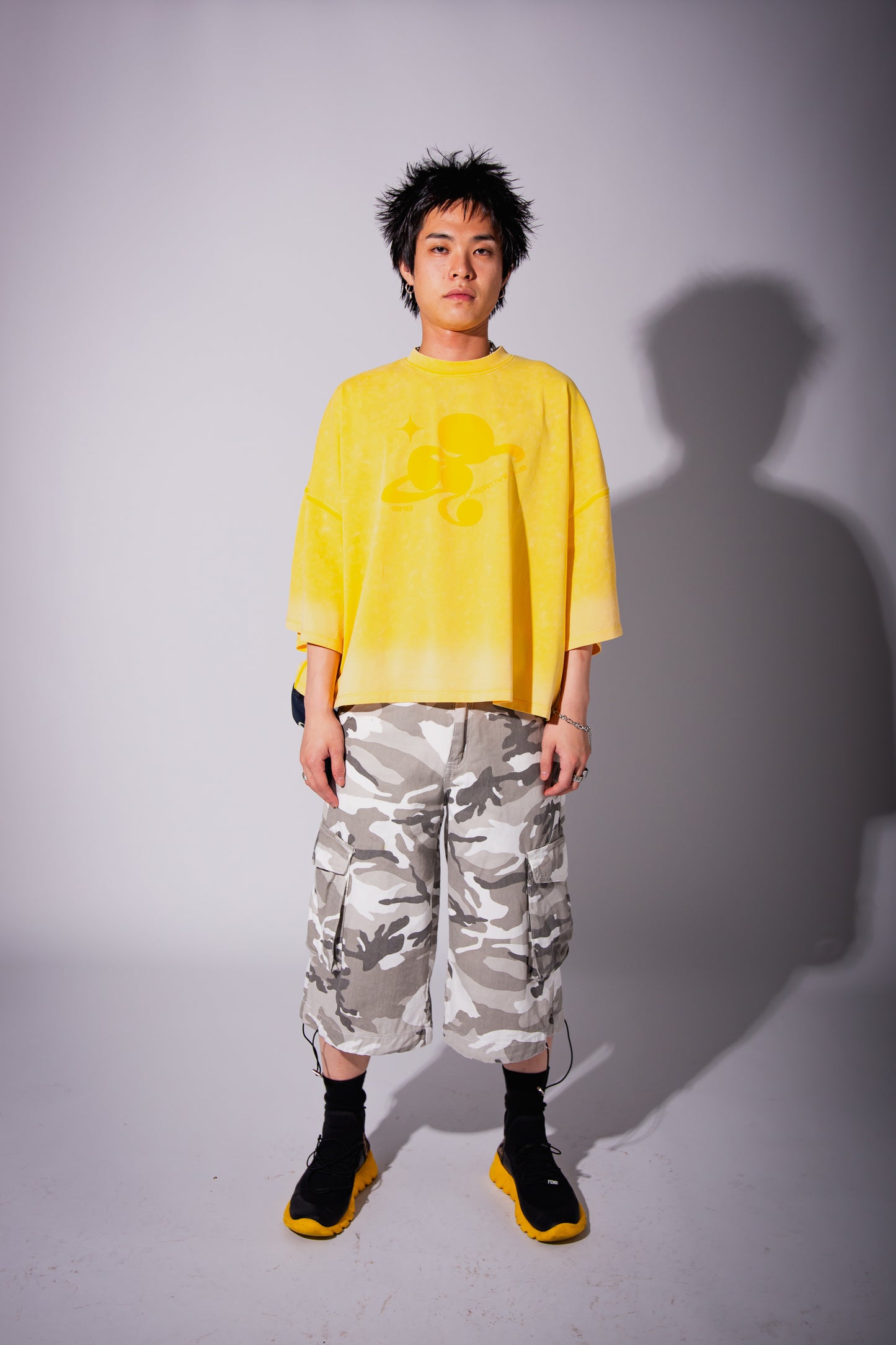 WASHED BIG TEE yellow