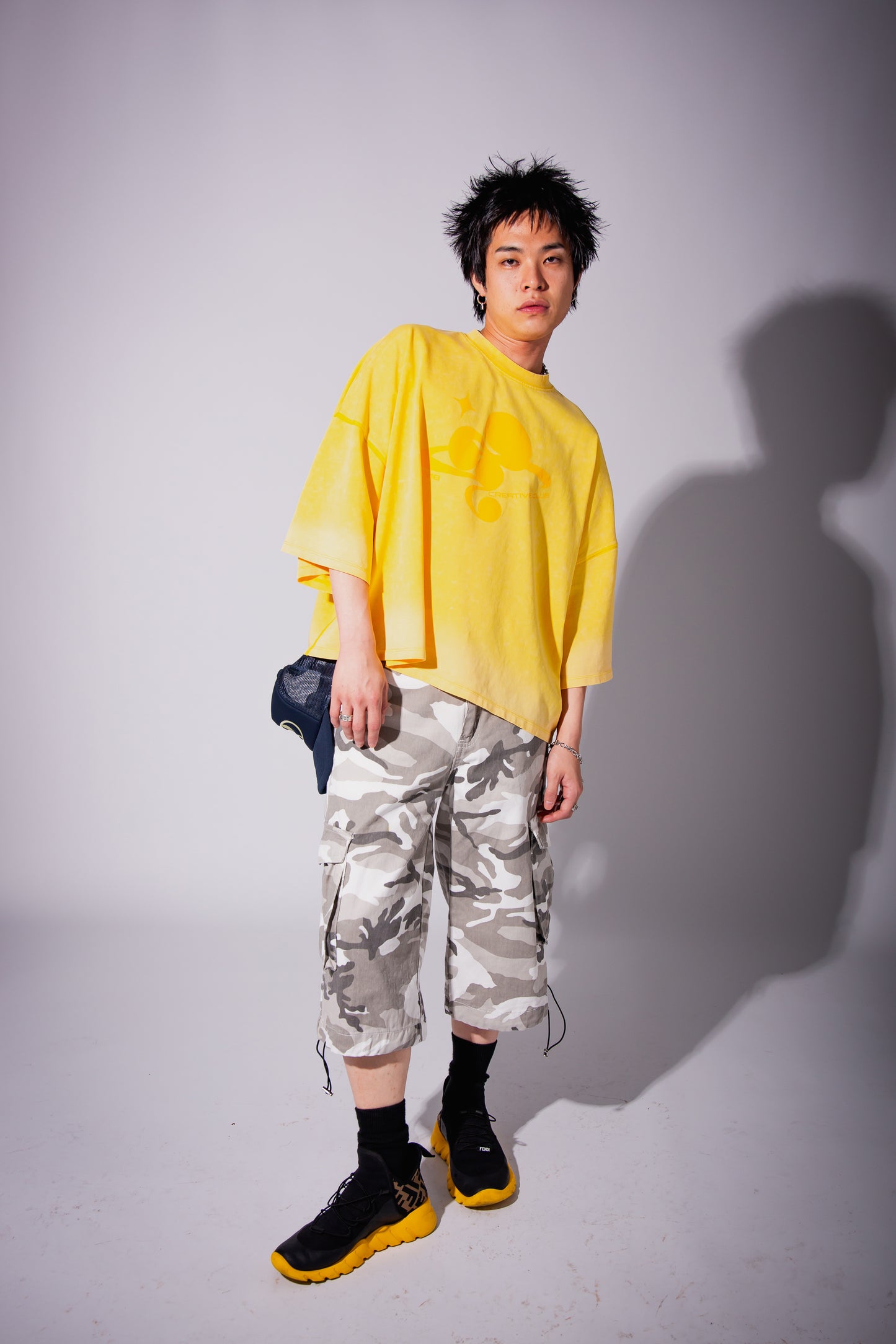 WASHED BIG TEE yellow