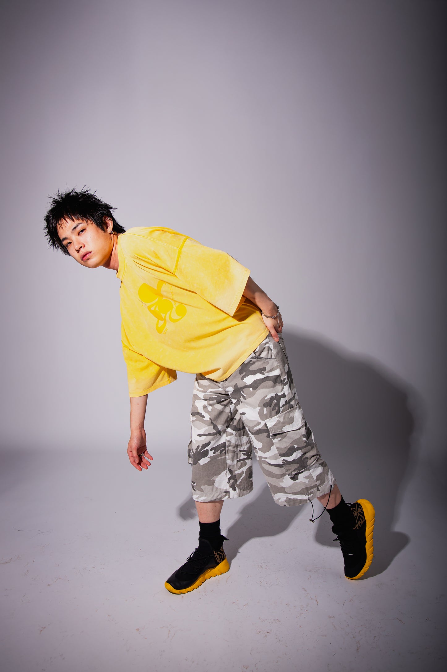 WASHED BIG TEE yellow