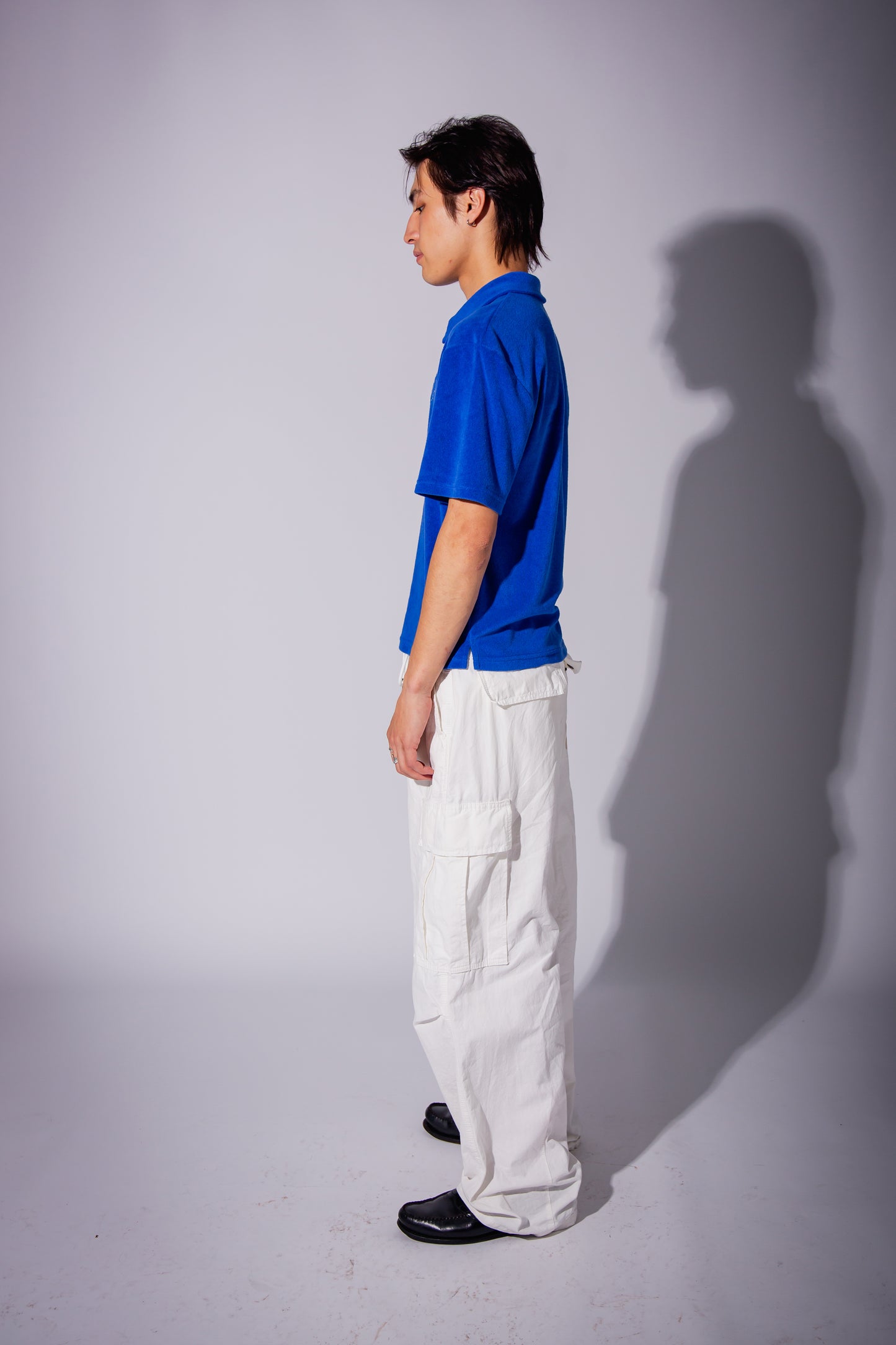 PILE POLO SHIRT blue