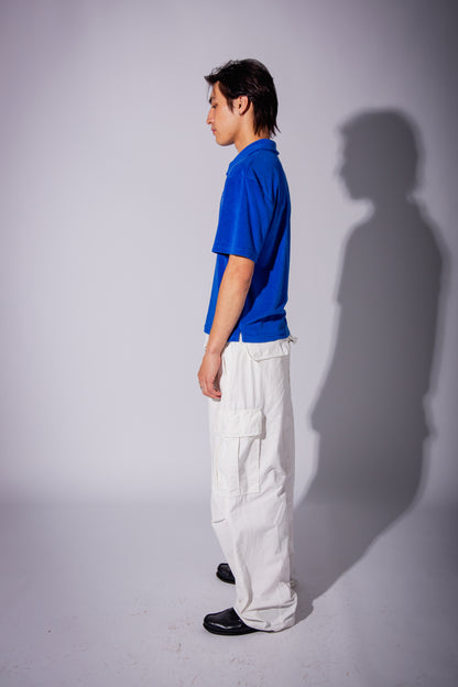 PILE POLO SHIRT blue