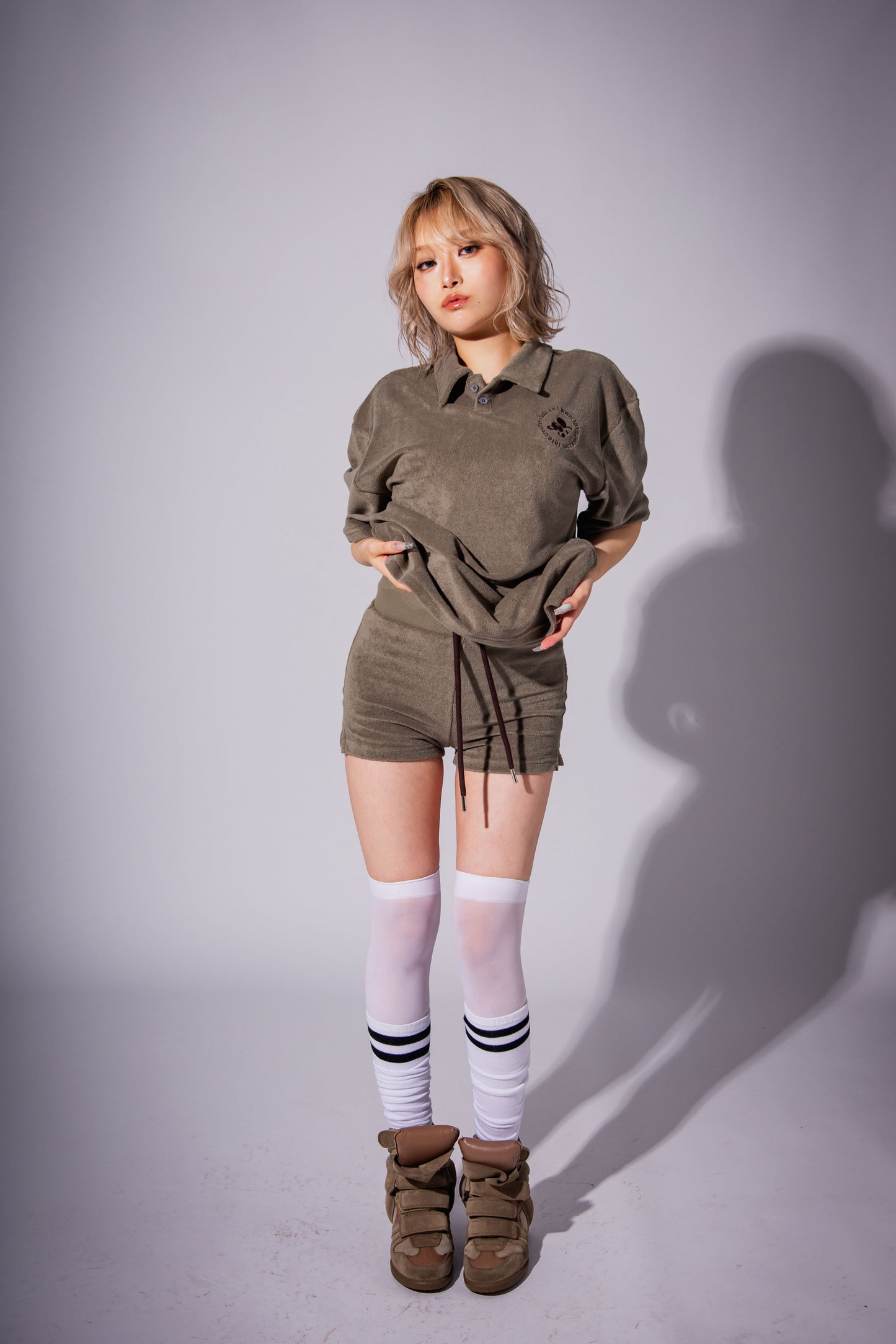 PILE HOT PANTS khaki