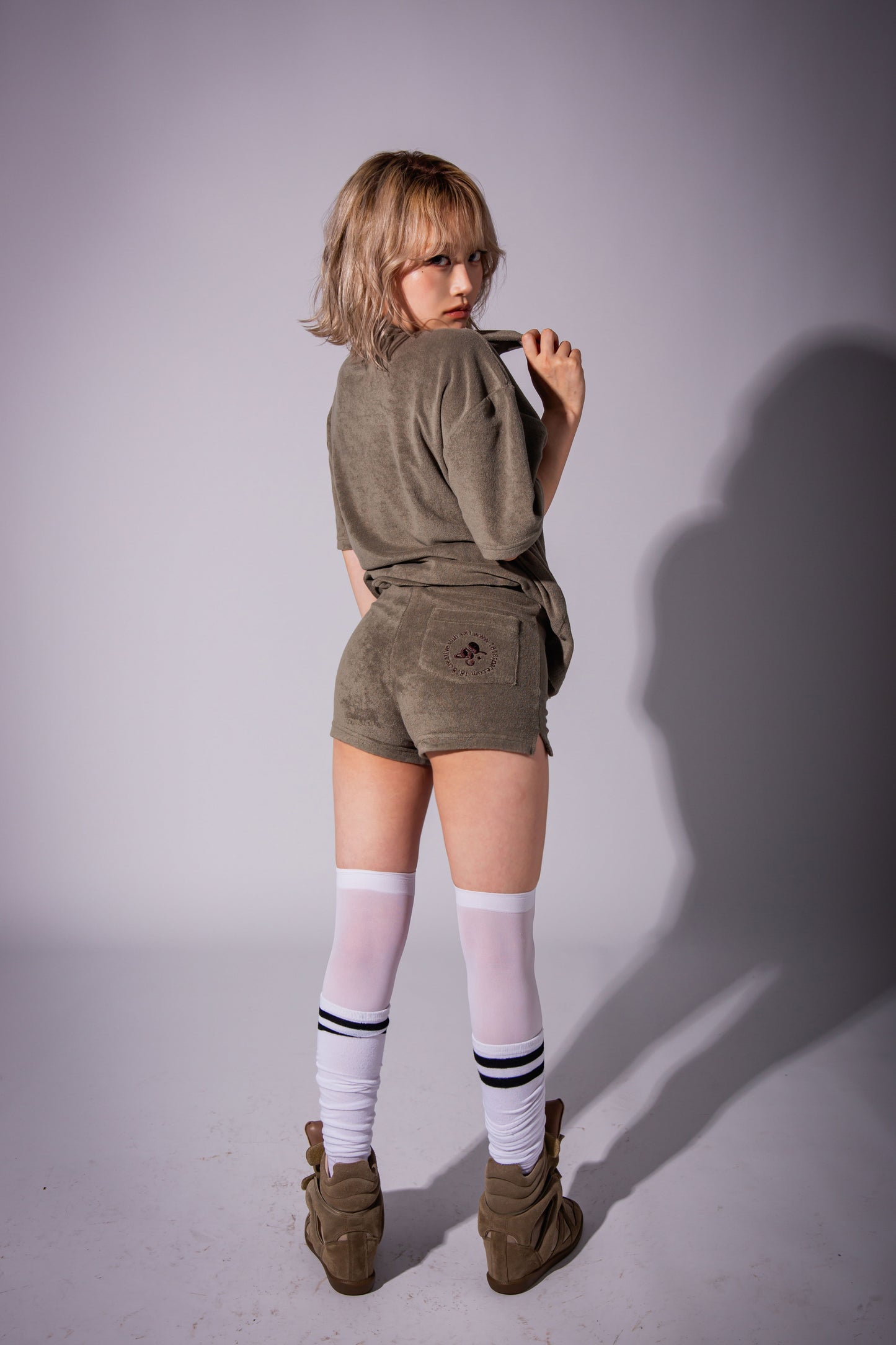 PILE HOT PANTS khaki