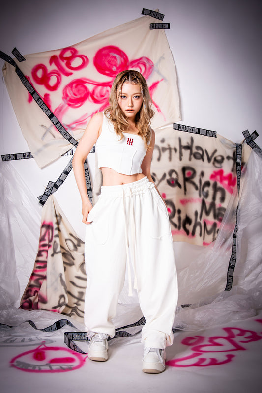 WASHED SWEAT PANTS white
