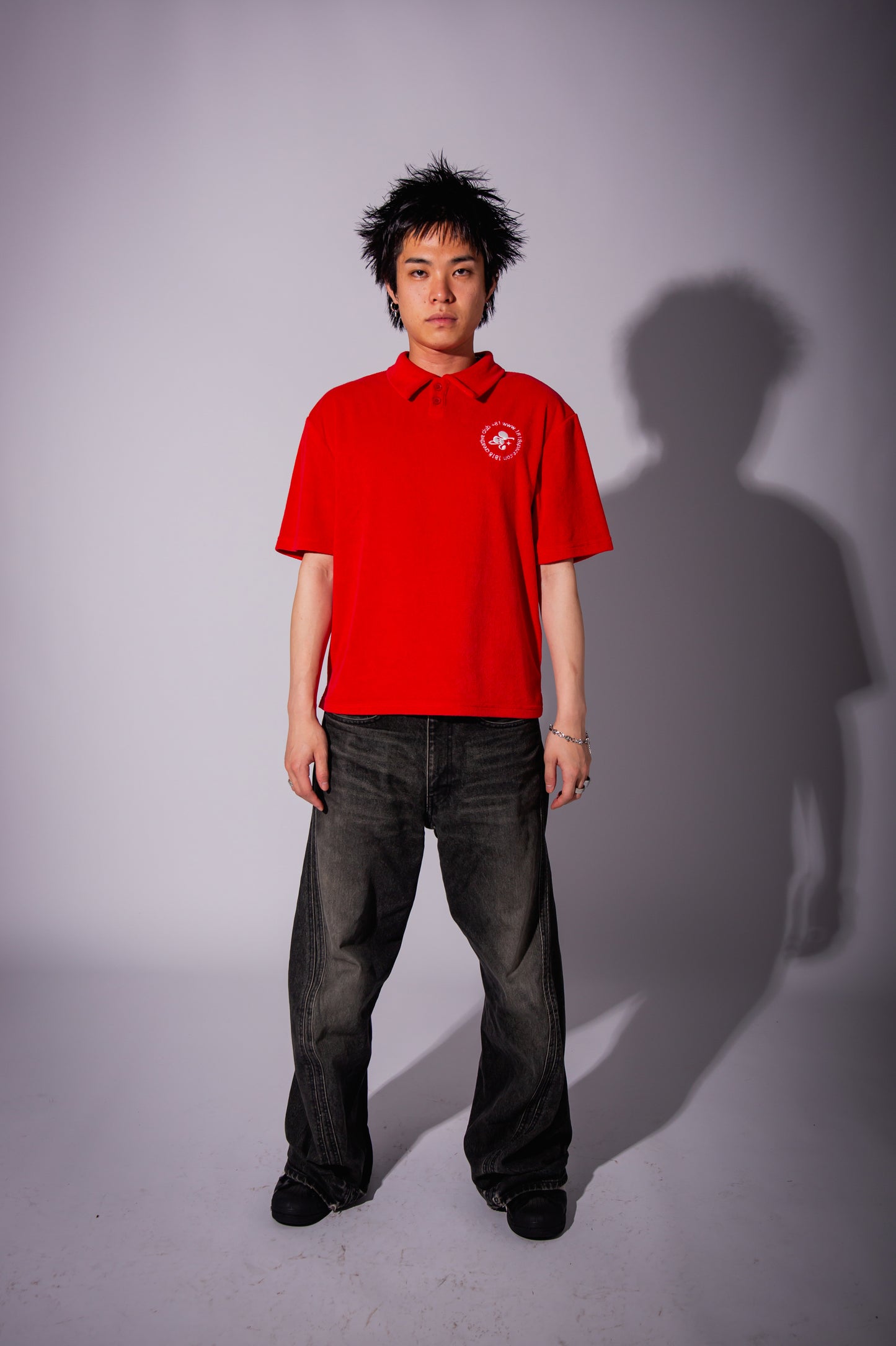 PILE POLO SHIRT red