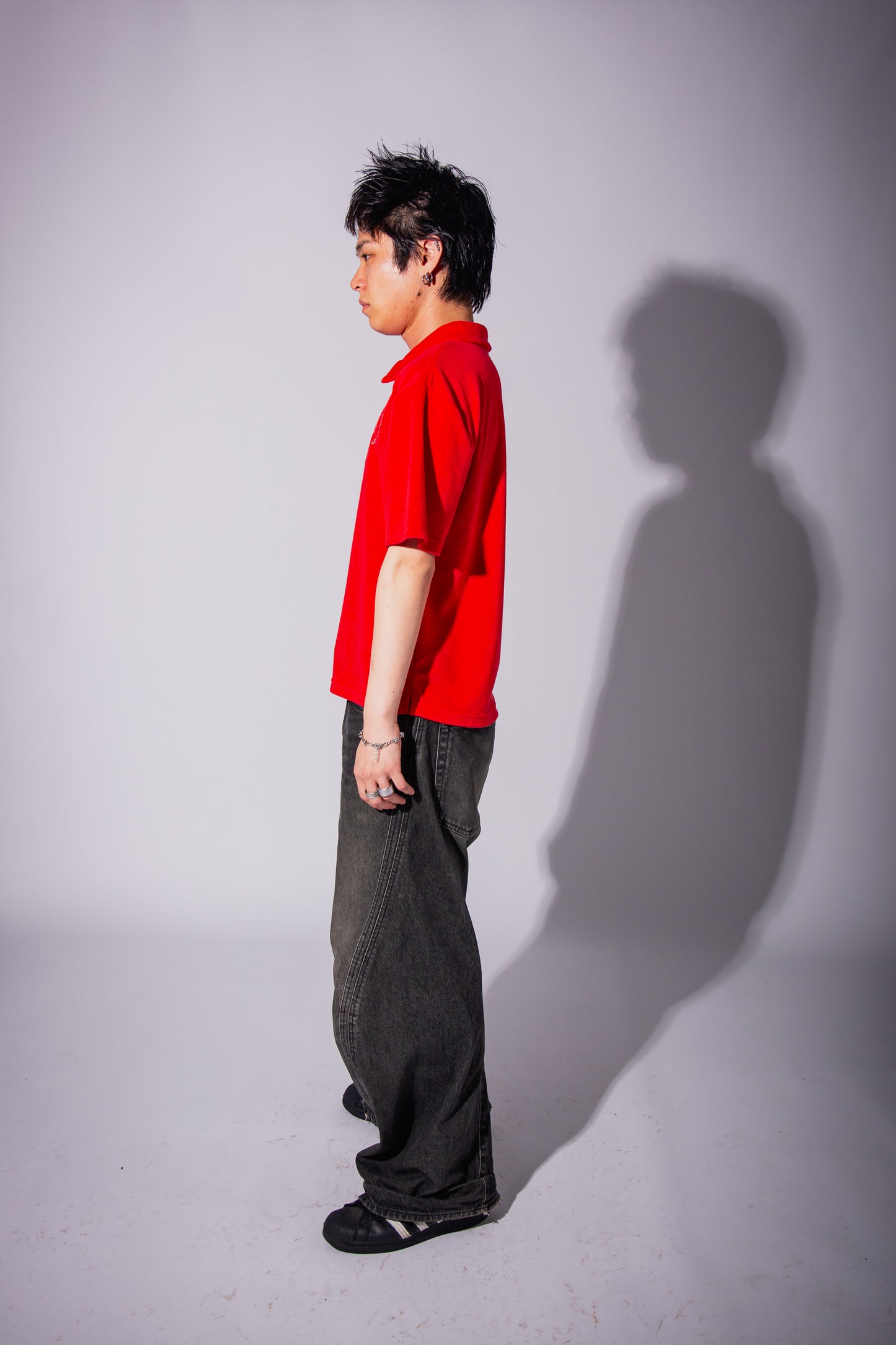 PILE POLO SHIRT red