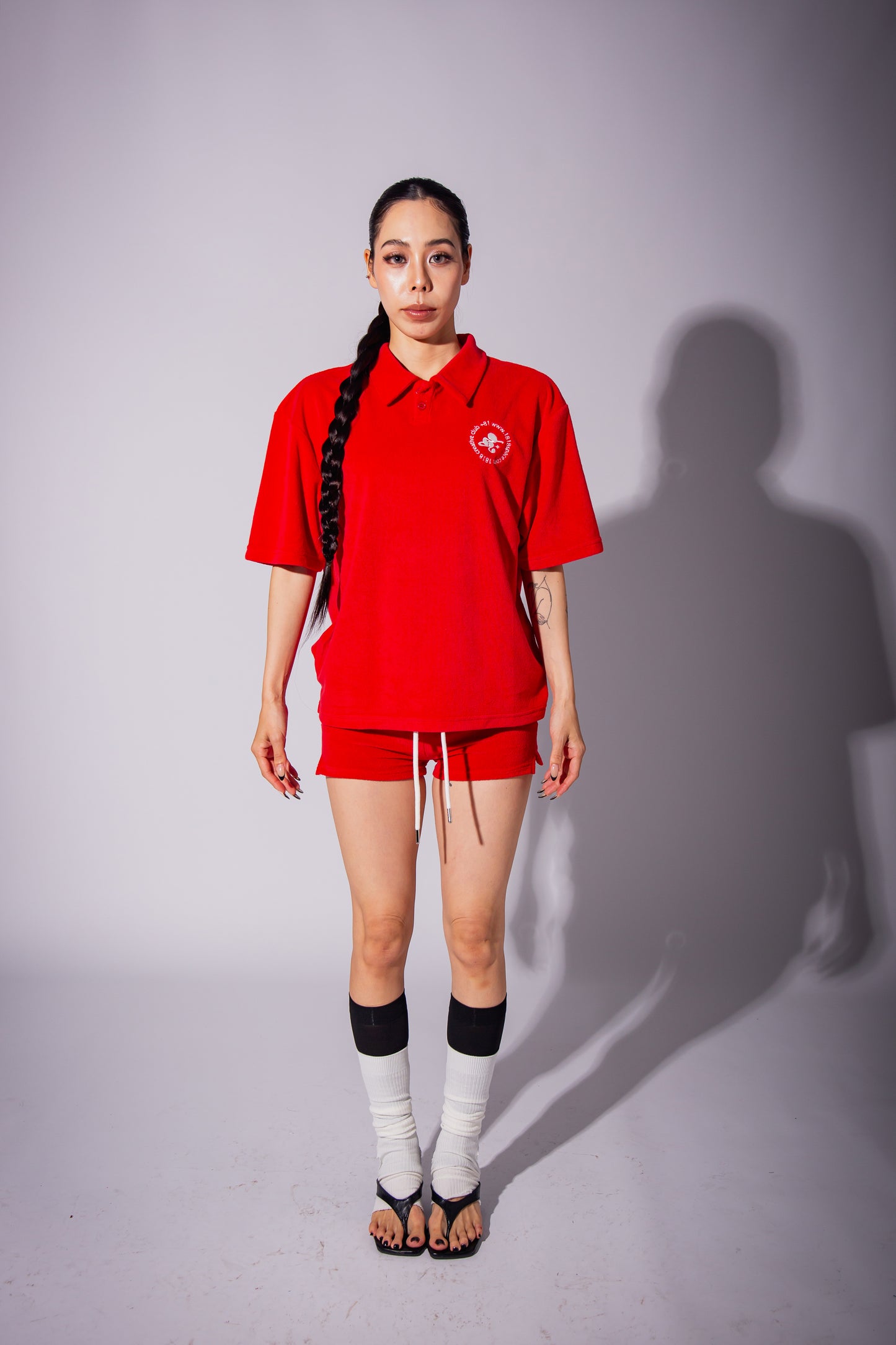 PILE POLO SHIRT red