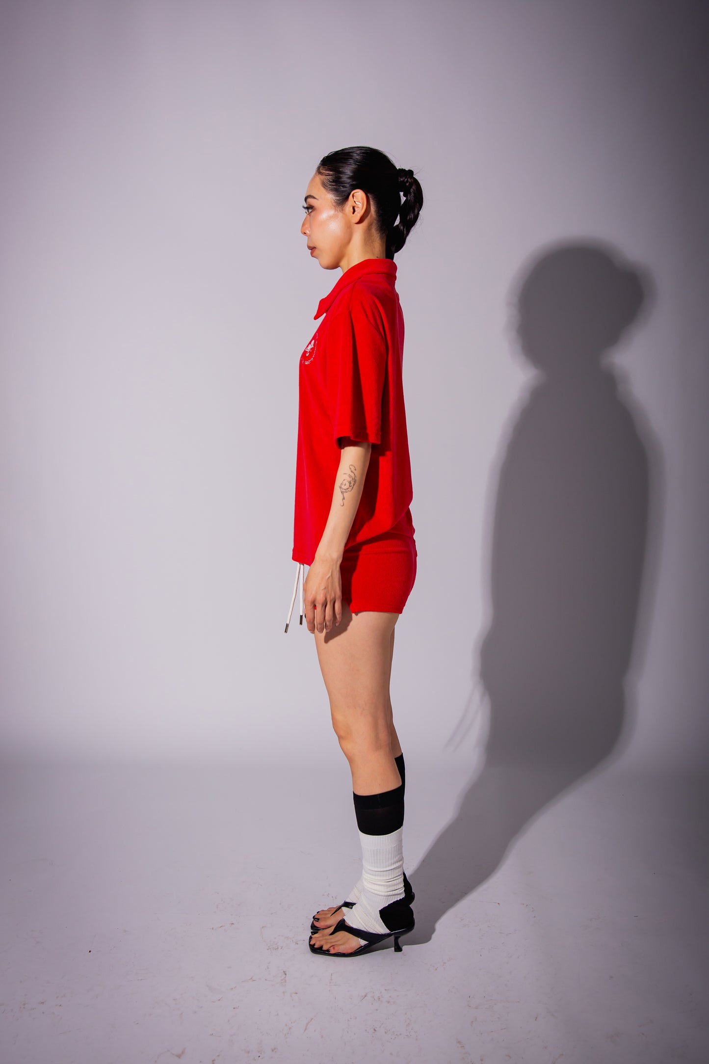PILE POLO SHIRT red