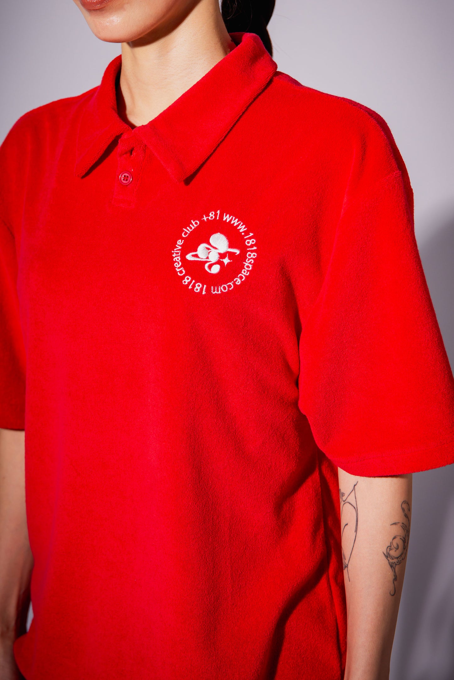 PILE POLO SHIRT red