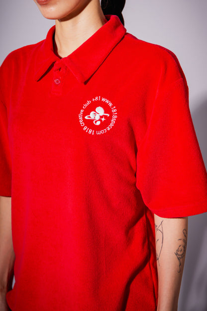 PILE POLO SHIRT red