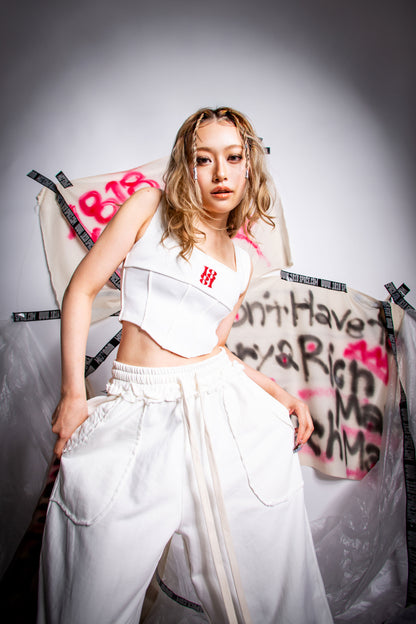 WASHED SWEAT PANTS white
