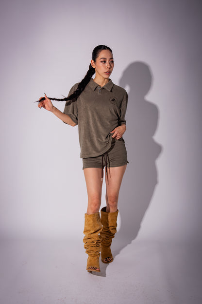 PILE POLO SHIRT khaki