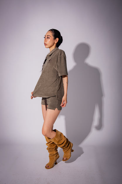 PILE HOT PANTS khaki