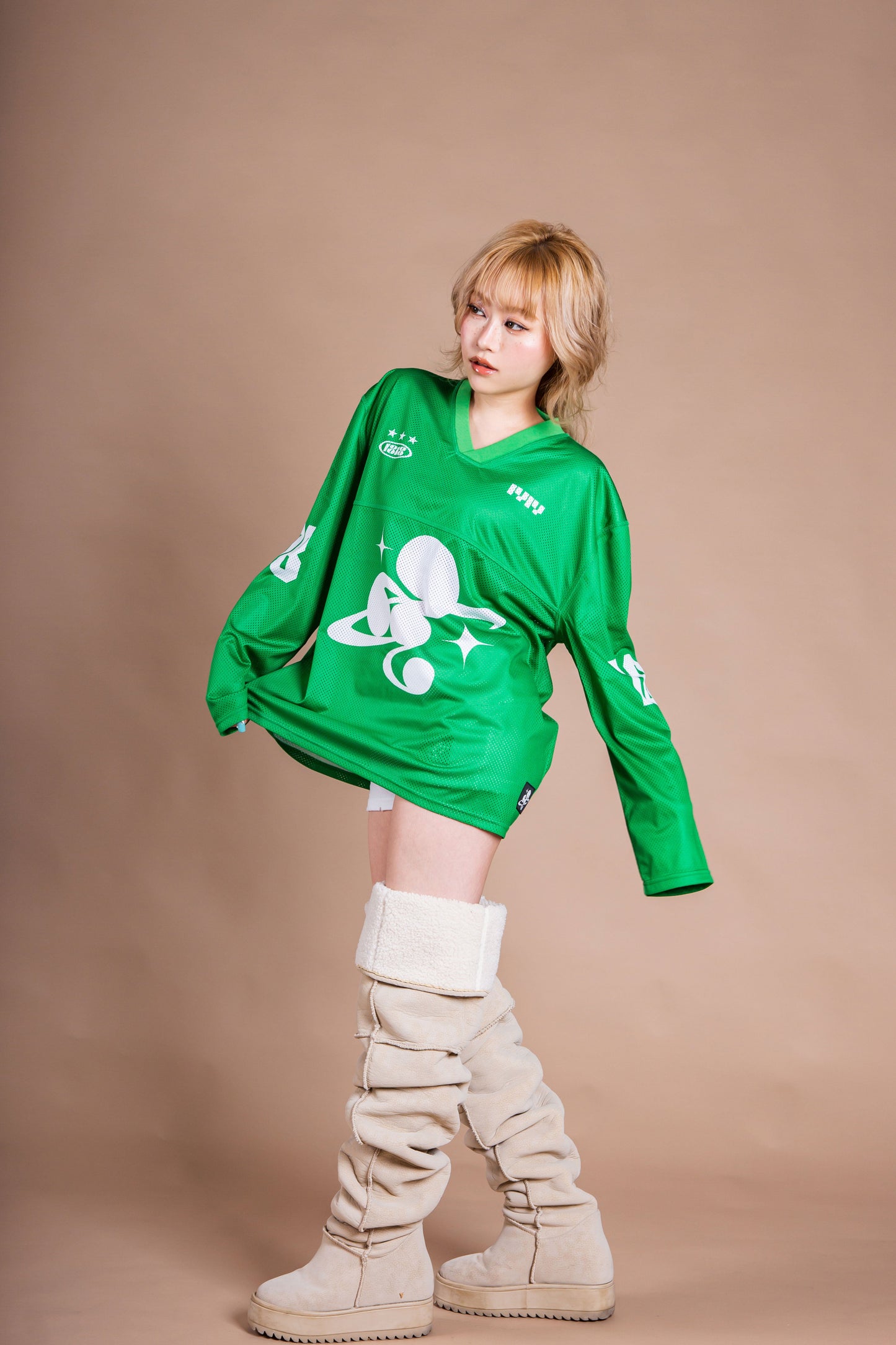 MESH TEAM L/S TEE green