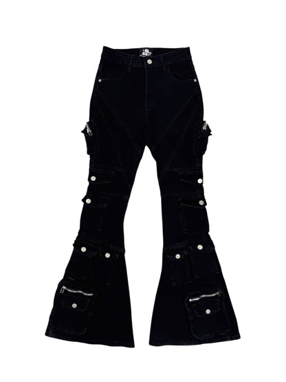POCKET FLARE DENIM black