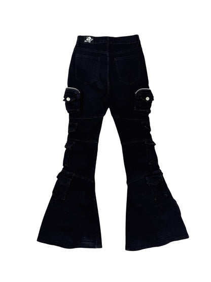 POCKET FLARE DENIM black