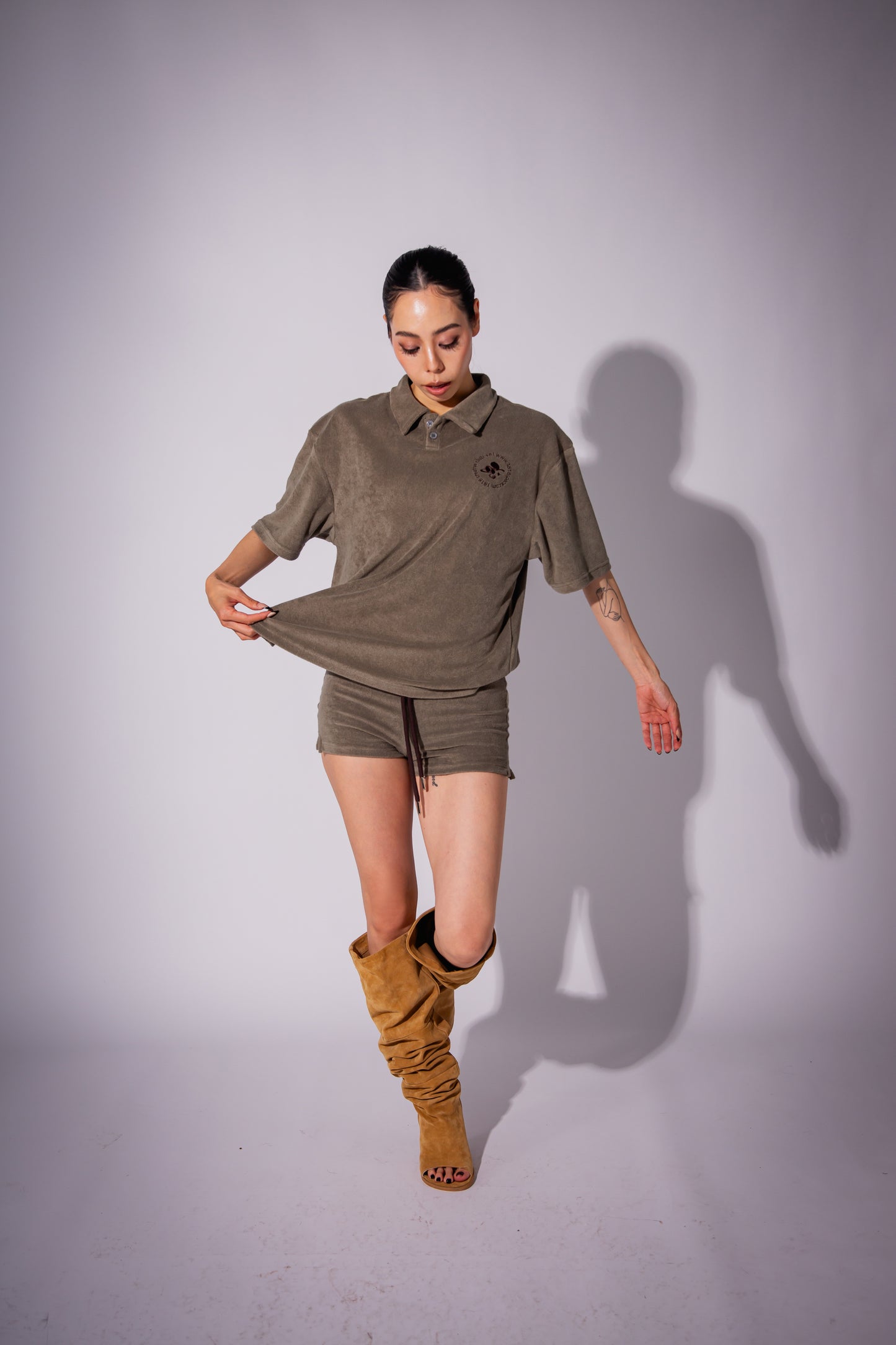 PILE POLO SHIRT khaki