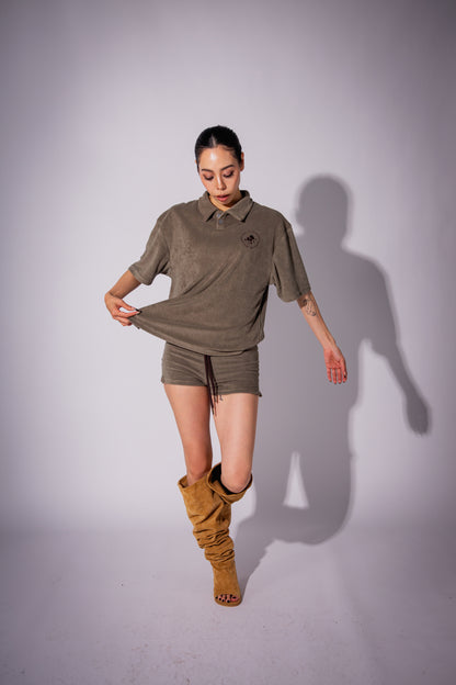 PILE POLO SHIRT khaki