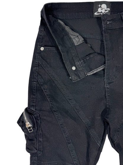POCKET FLARE DENIM black