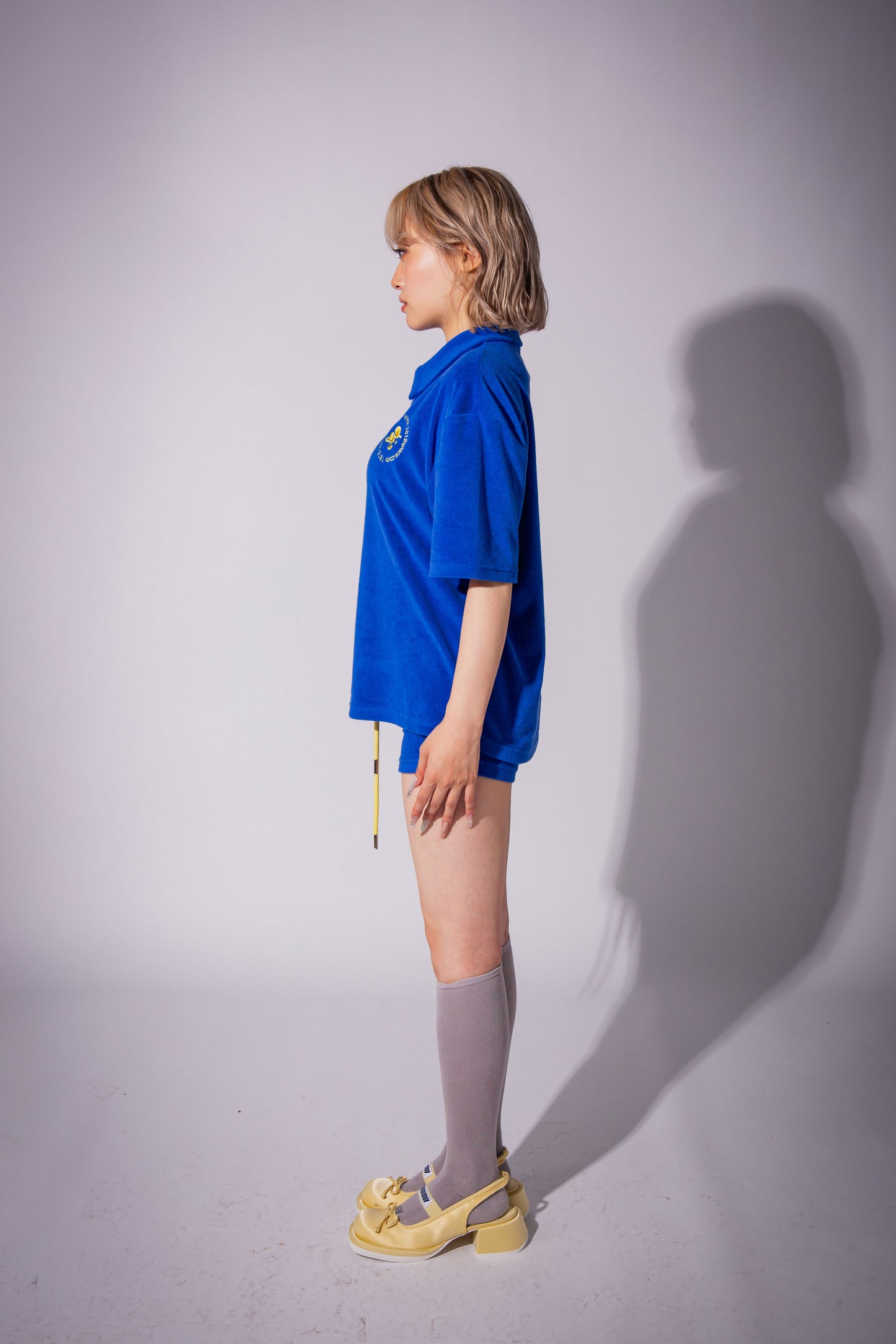 PILE POLO SHIRT blue