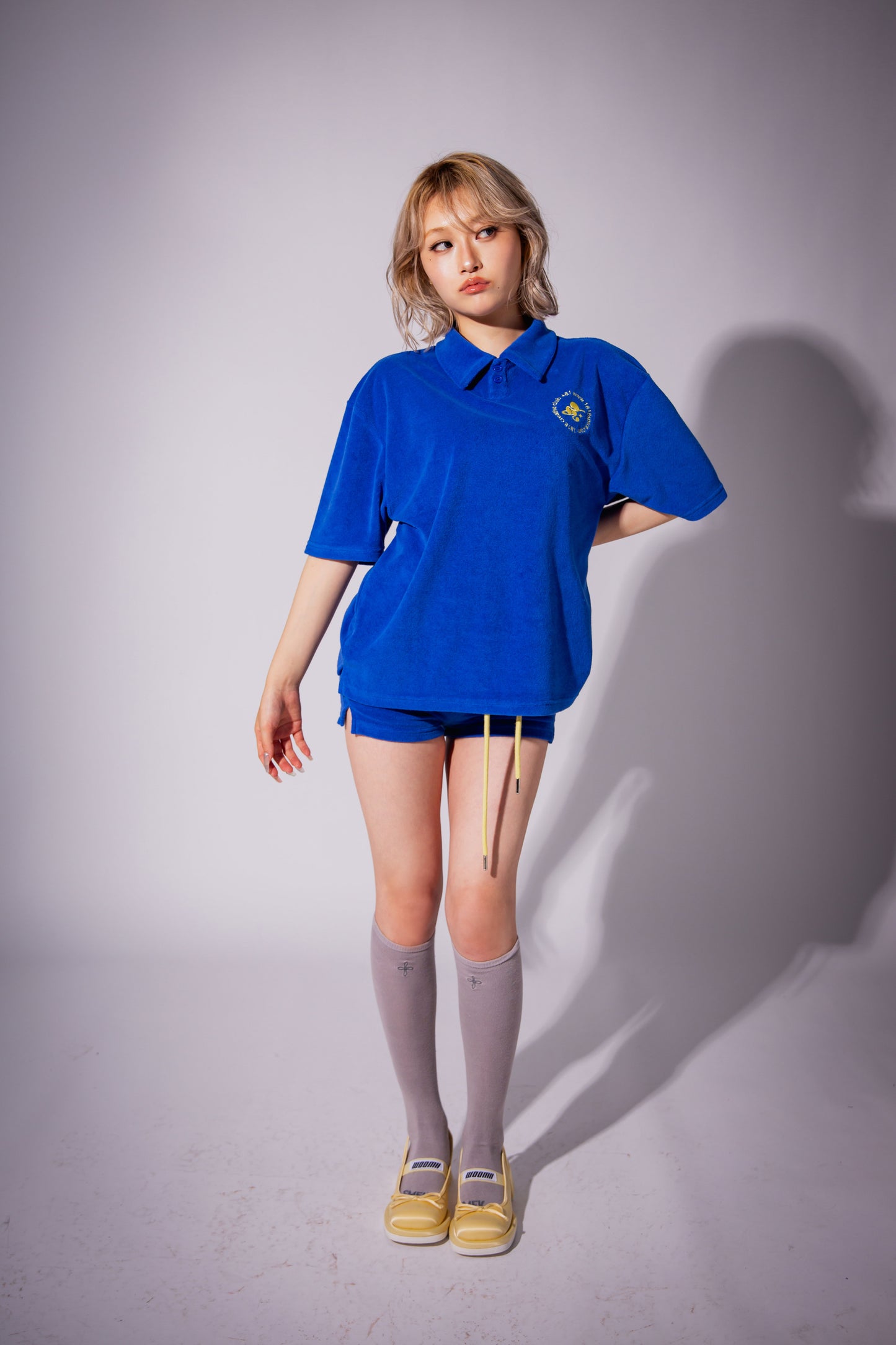PILE POLO SHIRT blue