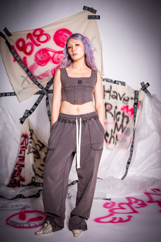 WASHED SWEAT PANTS black
