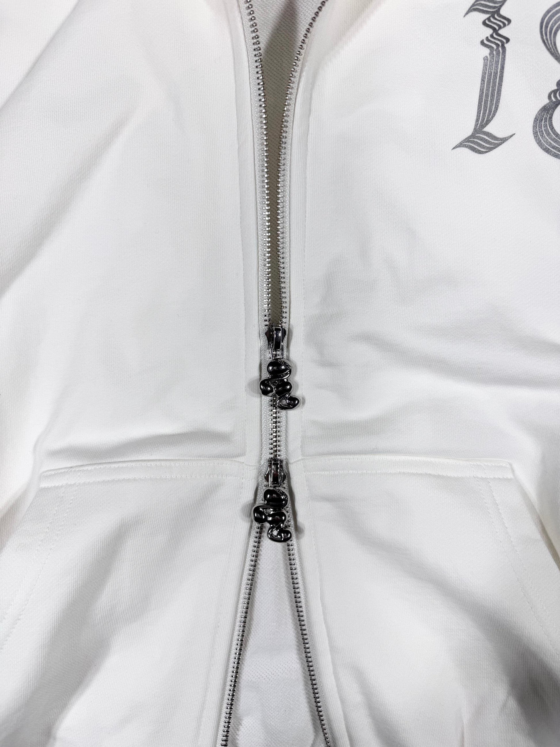 Sheller ジャンパーホワイトゴールドdouble zip hoodie BIG double zip Sheller ジャンパーホワイトゴールドdouble zip hoodie BIG double zip
